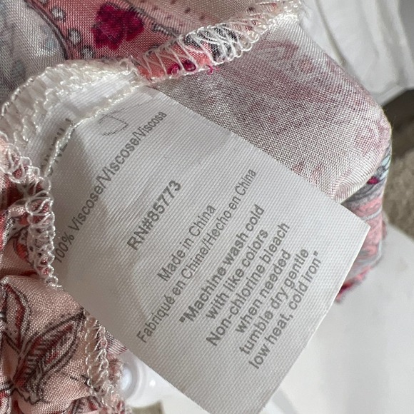 O'neill women's sz. small paisley tunic length long line top, 3/4 sleeves #1745 - Picture 7 of 7